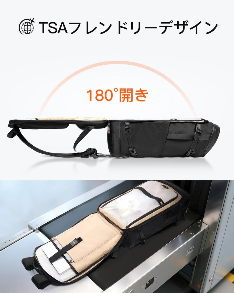 Inateck 40L Travel Backpack, Business Carry-On, TSA Quick Access, 7 Compartments, Waterproof, Anti-Theft, Sustainably Made, Perfect for Travel