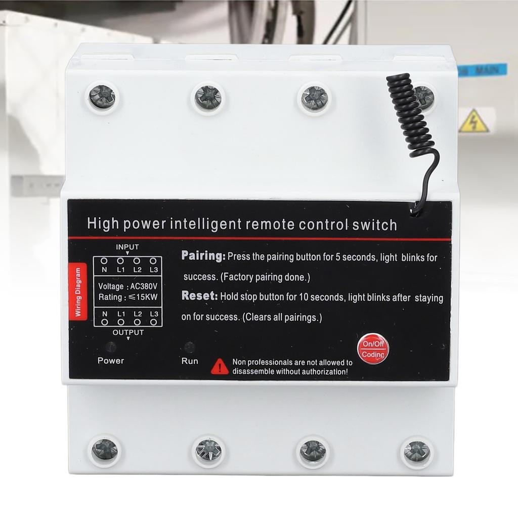 Remote Control Switch 3 Phase 3KM Long Distance Intelligent Power Switch for Pump Motor Garage Door AC380V