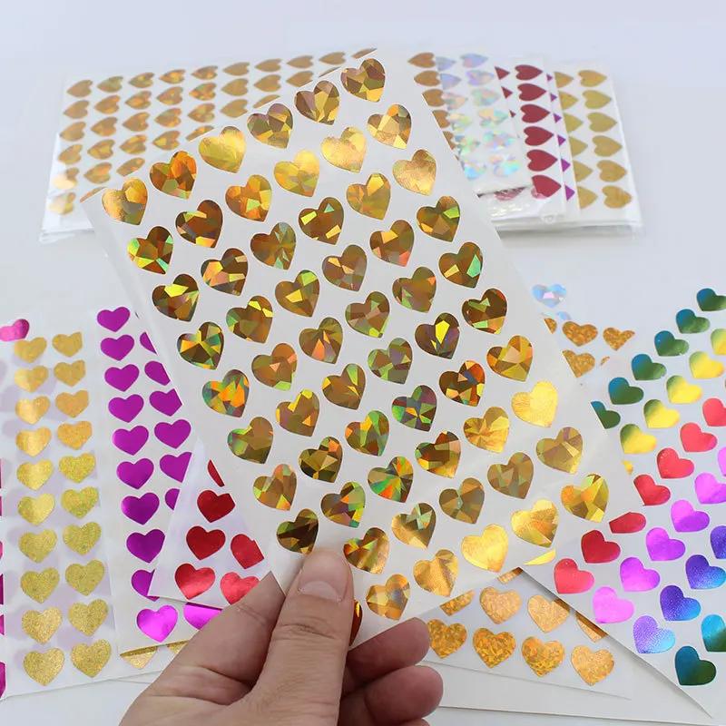 10sheet Glitter Heart Style Sticker for DIY Decor Scrapbook Journal 3MM Mini Heart Stickers Teacher Reward Envelope Seal Sticker