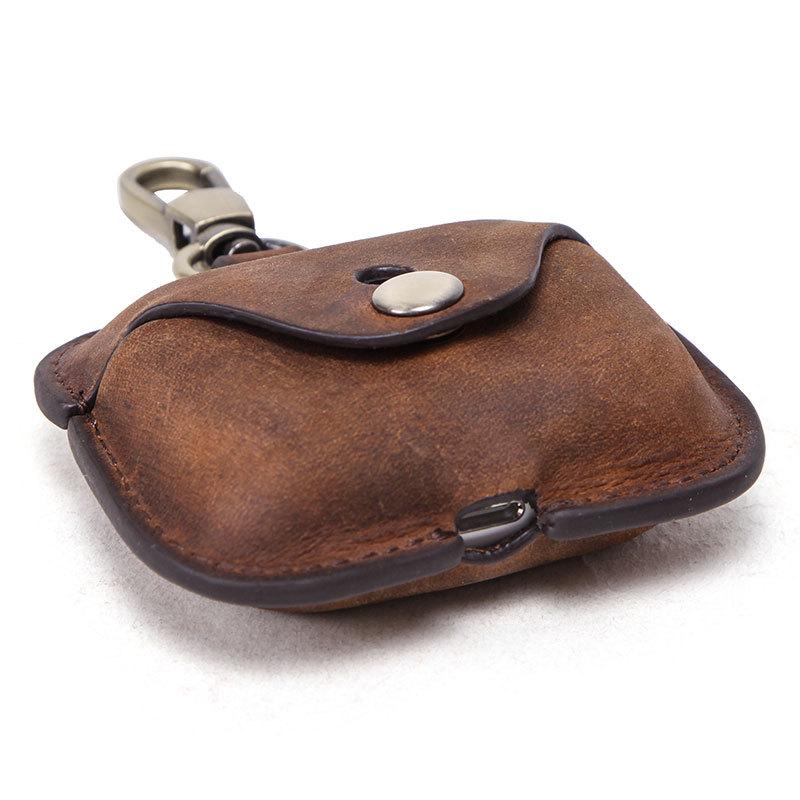 Genuine Leather Snap-Closure Flip Case for AirPods Pro