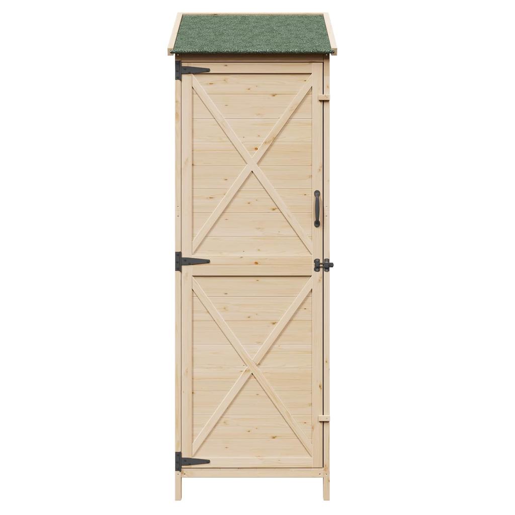 Garden Shed Natural 59.5 x 56 x 176.5 cm Solid Spruce Wood
