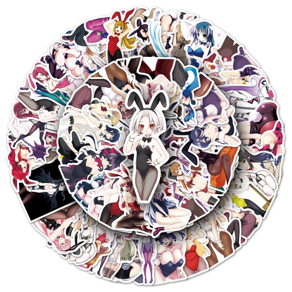 61 Bunny Girl Stickers: Cute, Sexy, Waterproof Cartoon Women for Creative Decoration and Journals.
