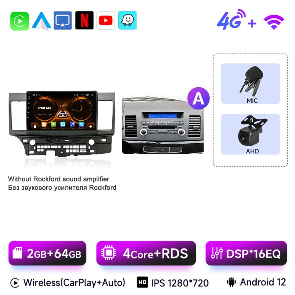 JIUYIN Car Radio for Mitsubishi Lancer 10 CY 2007 - 2017  Android 13 Carplay Multimedia Video Player 2 Din GPS IPS 4G Stereo DVD