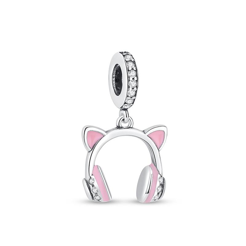 Original 925 Sterling copper Charm Bead Love Music Note Piano Pendant Charms Fit Brand Bracelets Necklaces Women Diy Zircon