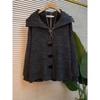 Autumn and Winter High-end Loose Mid-length Lapel Long Sleeve Cardigan Sweater Jacket for Women