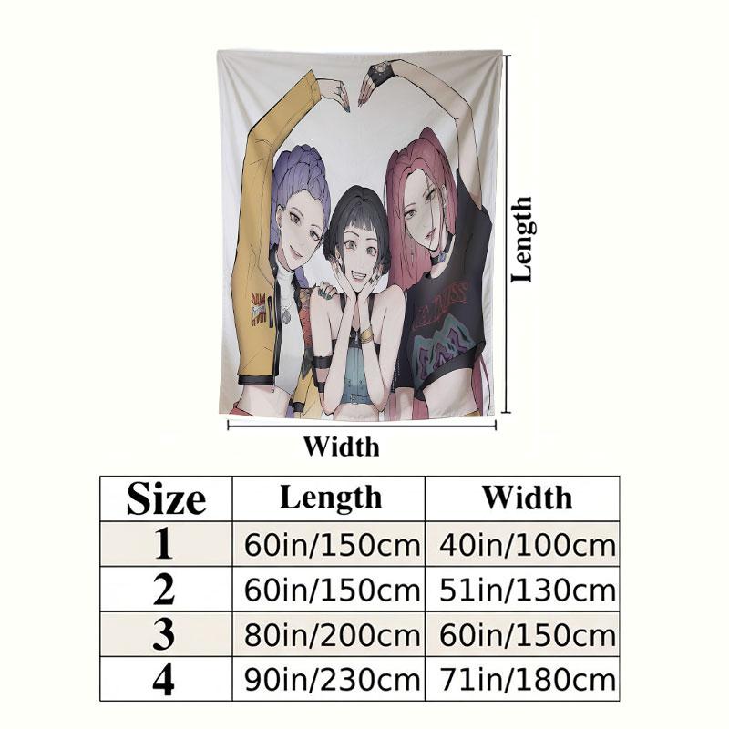 Tapisserie Demon Hunters Kpop Accroche Murale Esthétique Couverture en Tissu Imprimé Tapisseries Décoratives Pour Chambre Salon Décoration de Maison