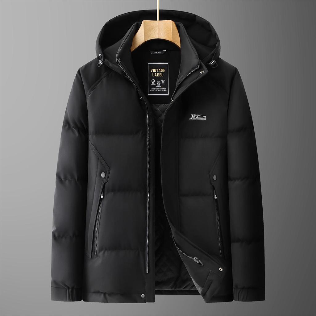 Men's Plus Size Winter Cotton Jacket 2025 - Oversized, Fat-Friendly, Warm, with Detachable Hood.