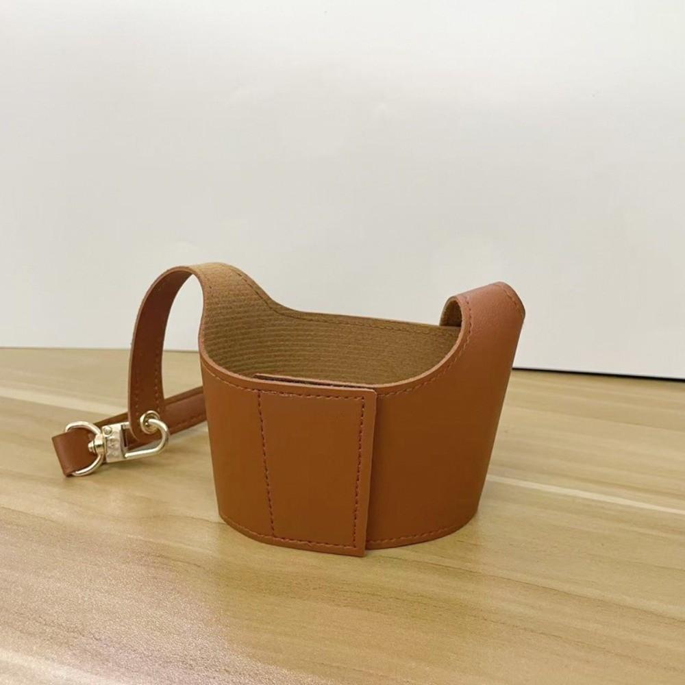 Insulating Function Leather Cup Cover Portable Design Water Bottle Sleeve Cup Holder Travel Use