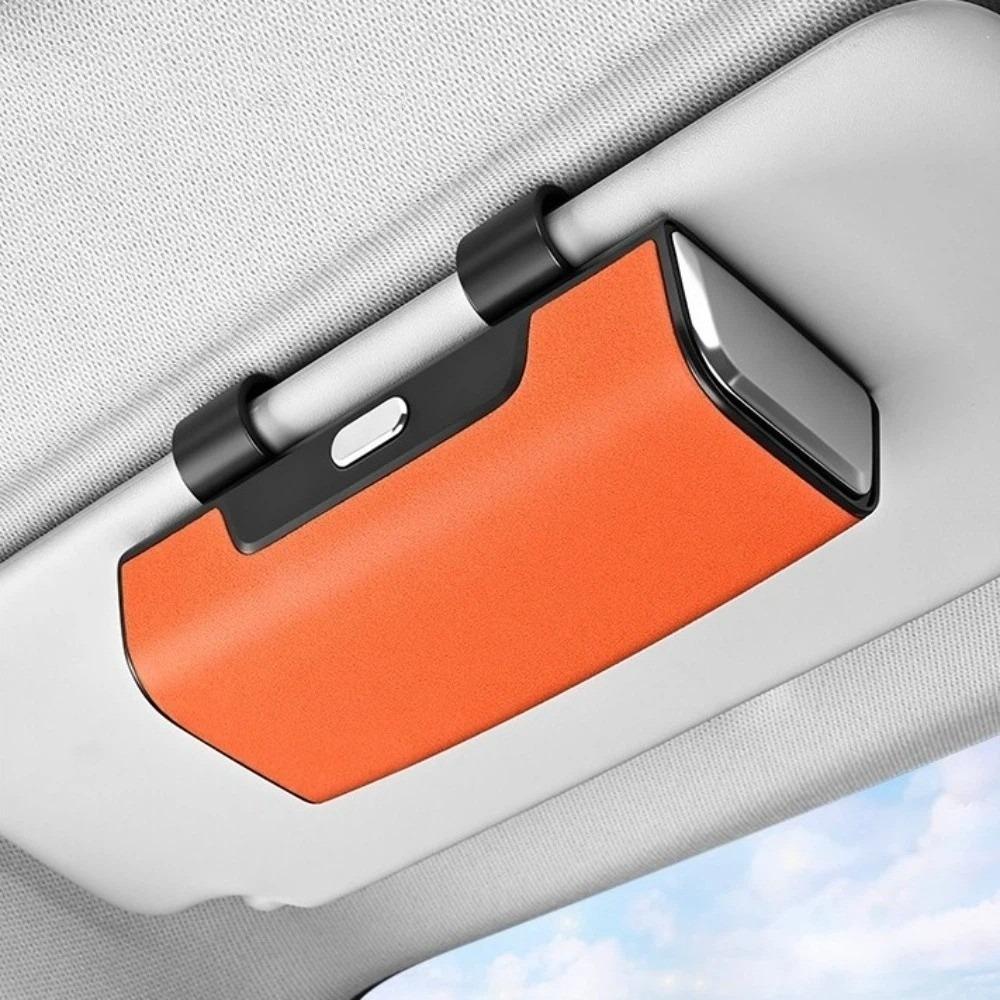 PU Leather Sun Visor Glasses Holder Glasses Protection Storage Box  Can Store AI Glasses