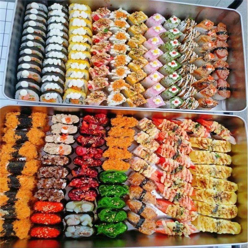 Nerezový talíř na sushi obdélníkový podnos na sushi talíř na sashimi multifunkční přípravný talíř na hrnce talíř na salát