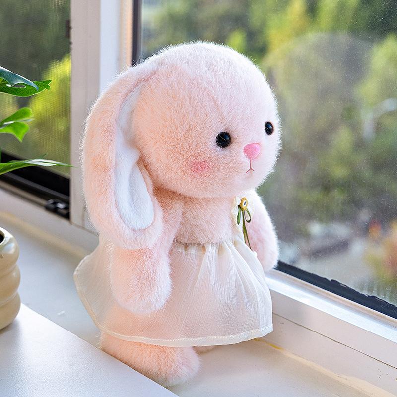 Girl Heart Flower Skirt Rabbit Plush Toy Girl Birthday Gift Bow Cat Office Pillow Soothing Doll