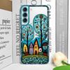 Hand Painted Forest House Clear Phone Case for Samsung A55 A54 A53 A51 A70 A32 A31 A22 A13 4G 5G Soft Cover Aesthetic Art Fundas