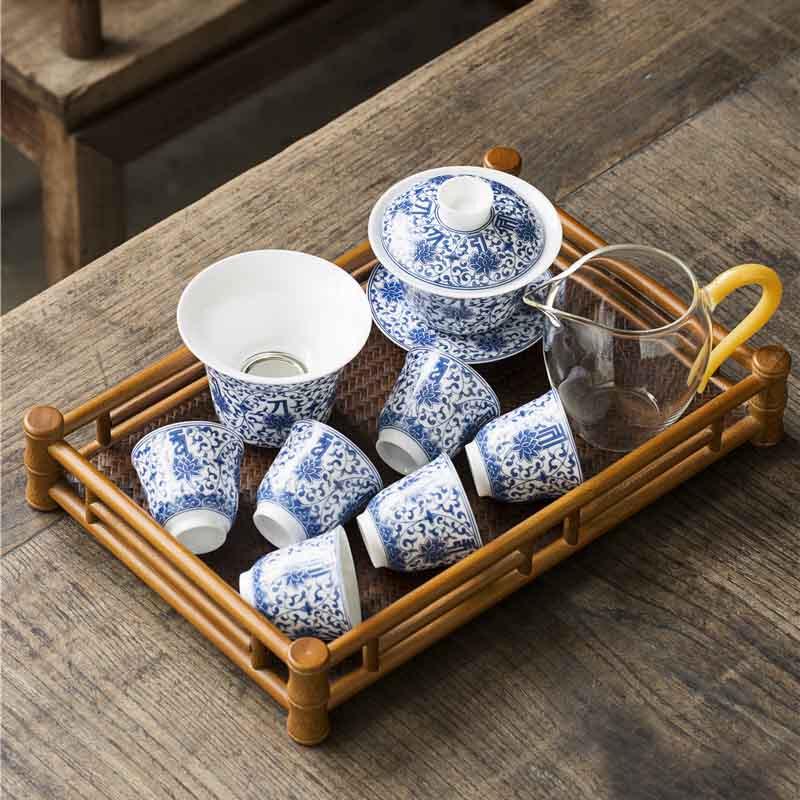 Muyi Blue and White Ceramic Kung Fu Tea Set