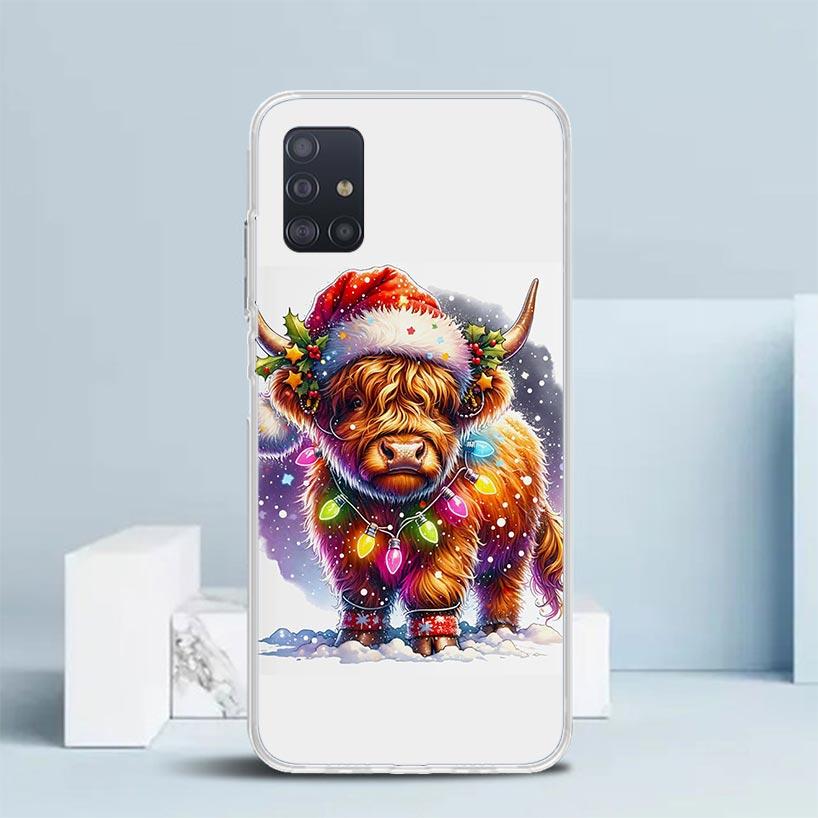 Süße Schottische Hochlandkuh Weiche Hülle für Samsung Galaxy A12 A22 A32 A52 A72 A02S Handyhülle Note 20 Ultra 10 S10 Plus A51 A71 A50S A20S