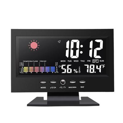 8082T Digital Clock Weather Forecast Perpetual Calendar LED Color Screen Humidity Temperature