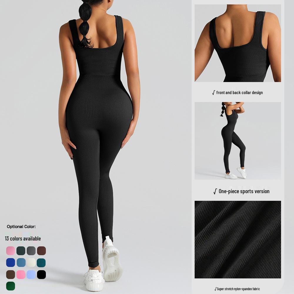 Seamless Outdoor Knit Yoga Jumpsuit - One-Piece Sport & Fitness Wear
