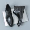 Podzimní a zimní velká velikost 45 kožené boty pánské vysoké boty 46 britský styl kožené kotníkové boty pánské zipové ležérní Chelsea boty 47