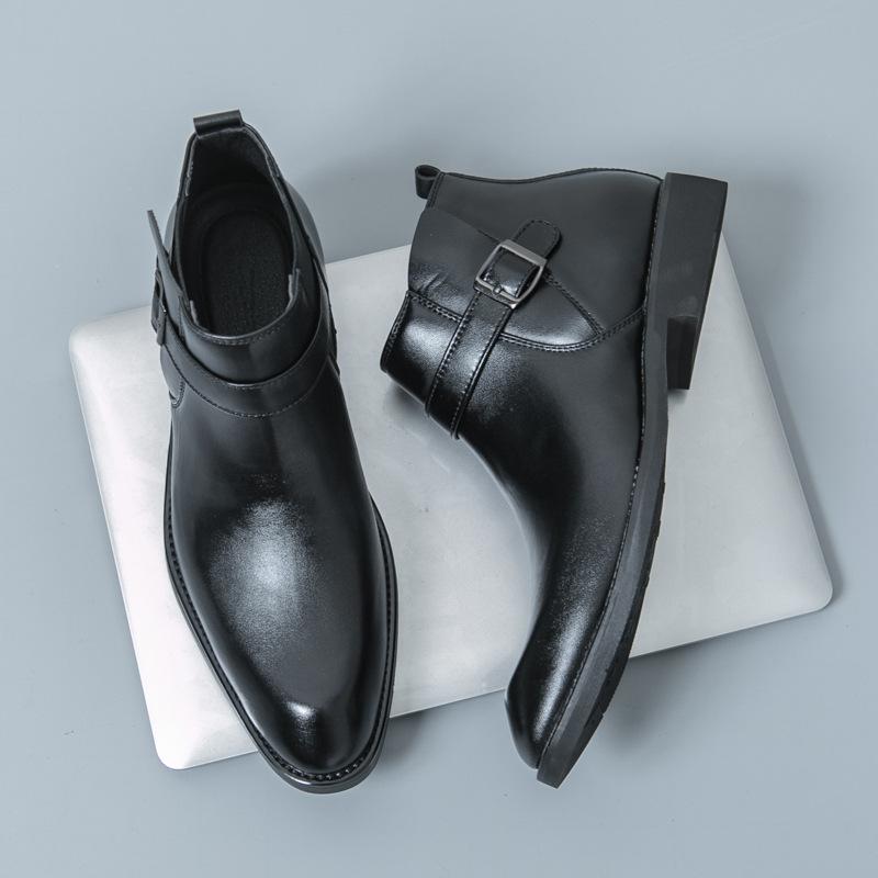 Podzimní a zimní velká velikost 45 kožené boty pánské vysoké boty 46 britský styl kožené kotníkové boty pánské zipové ležérní Chelsea boty 47