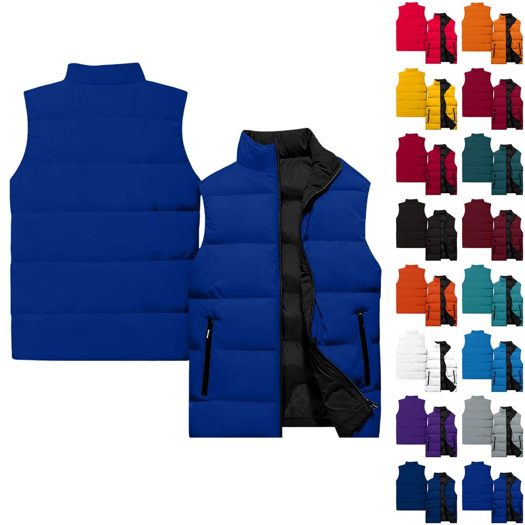 Ladies' Casual And Fashionable Sleeveless Vest Solid Color Cotton Jacket