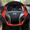 Pentru Hyundai Elantra Avante i30 2012-2016 Cusut manual antiderapant roșu Piele neagră catifea Husa volan auto