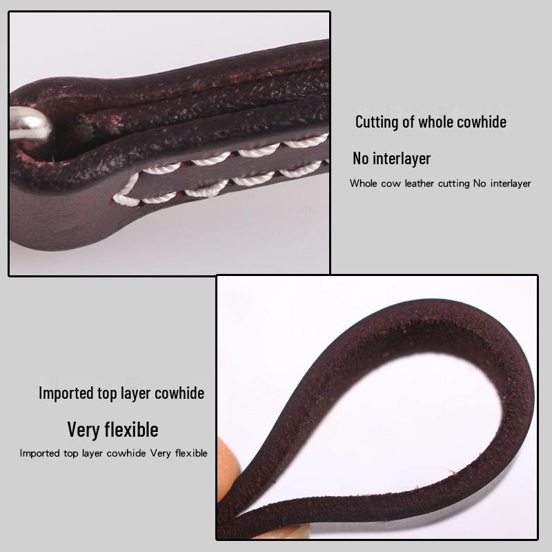 Genuine Leather Cowhide Dog Leash for Medium/Large Breeds - Retriever, Collie, Bulldog, Husky