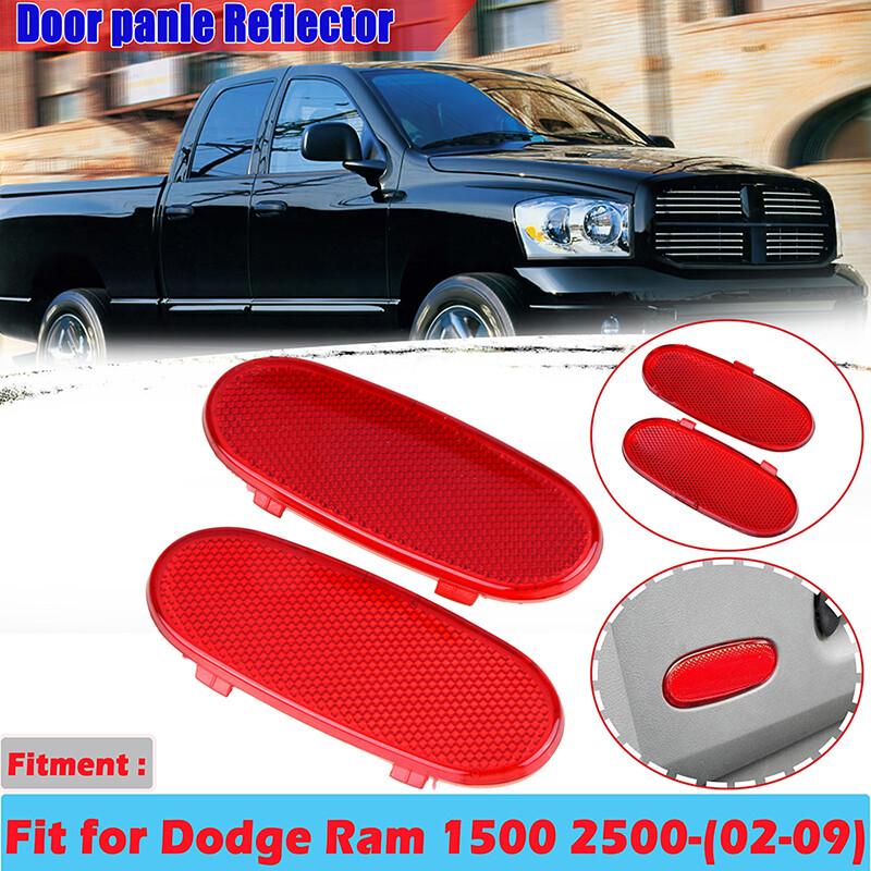 For Dodge Ram 1500 2500 3500 Car Front Door Panel Reflector Light Cover Red