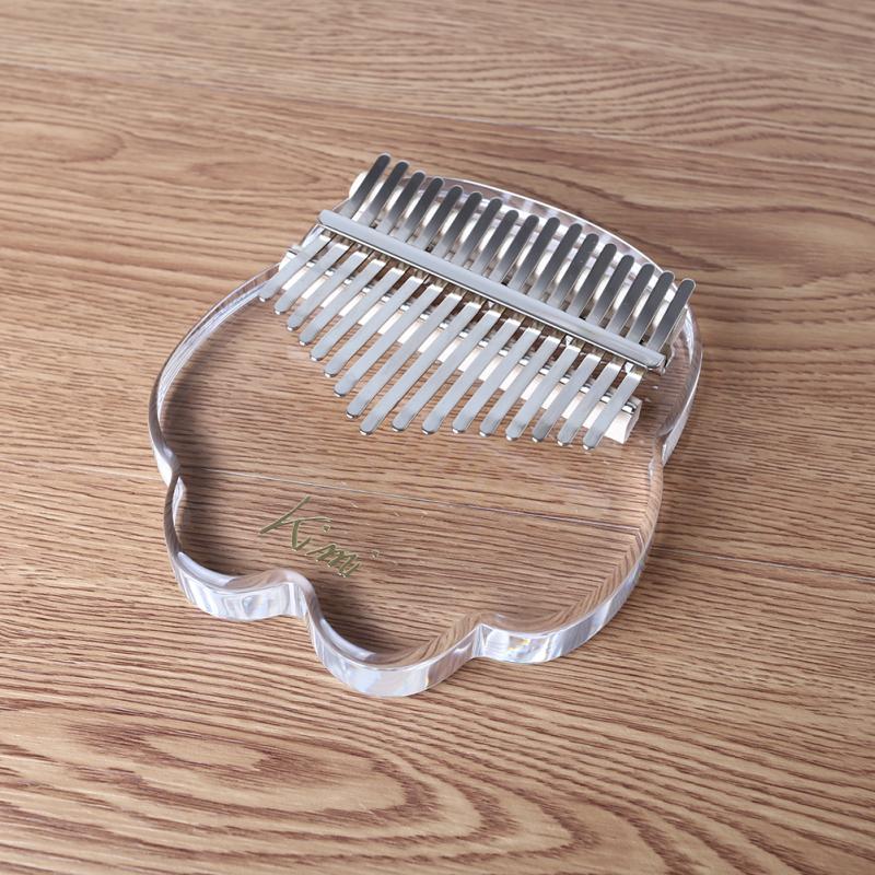 

Калимба акриловая 17-клавишная прозрачная пианино с кристаллами для большого пальца в форме кошачьего когтя с акриловым кронштейном-подставкой Ordinary transparent style