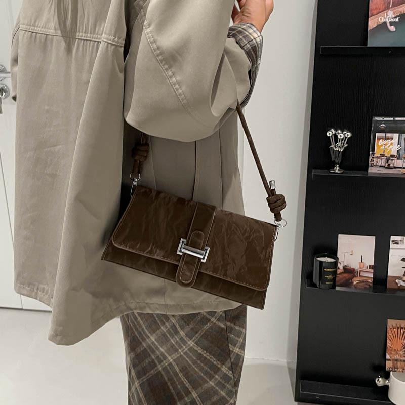2026 French Minimalist Retro Solid Color Women's Crossbody Shoulder Bag