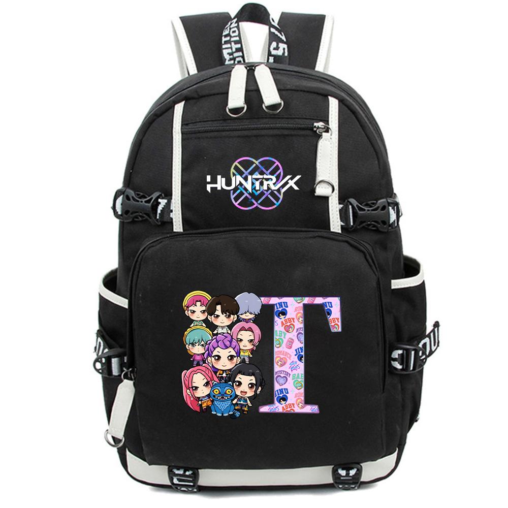 26 English Letter K-Pop Demon Hunters Backpack Large Capacity Bookbag Laptop Unisex Student Boy Girl School Bag Large Capacity Travel Outdoor Bag Gift