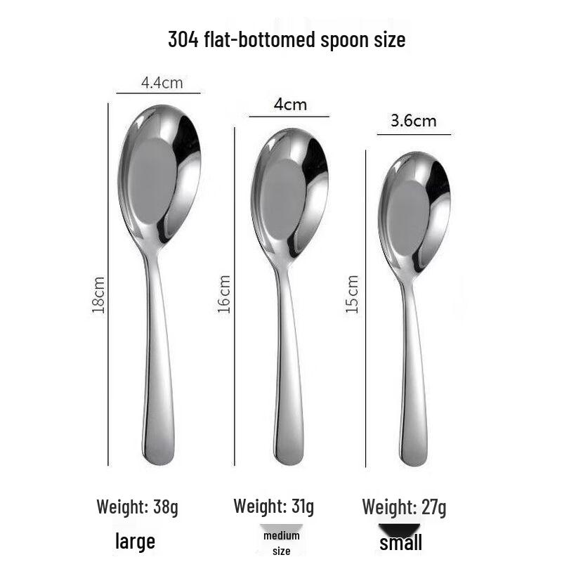 304 Stainless Steel Long Handle Flat Bottom Spoon