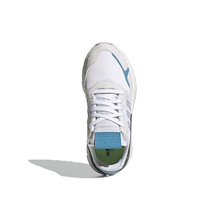Adidas Oryginalne Nite Jogger Retro Moda Trwałe Wygodne Lekkie Oddychające Sneakersy Damskie Sneakersy Biało-Niebieskie FX6904