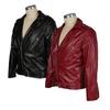 Fall ST Men's Leather Jacket Fashion Slim Fit Turtleneck Splicing Motorcycle Leather Jacket