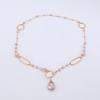 2022 Trendy Necklace Natural Freshwater Pearl Chain Necklace Hollowed Cut Handmade Jewelry for Women