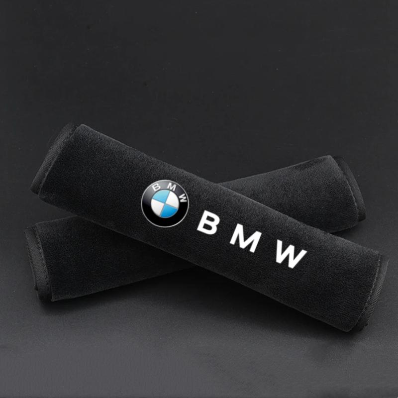 Car Seat Belt Leather Shoulder Protector Safety Belt 2pcs For BMW M 1 2 3 4 5 7 Series X1 X3 X4 X5 X6 X7 F10 F30 E46 E60 KF5