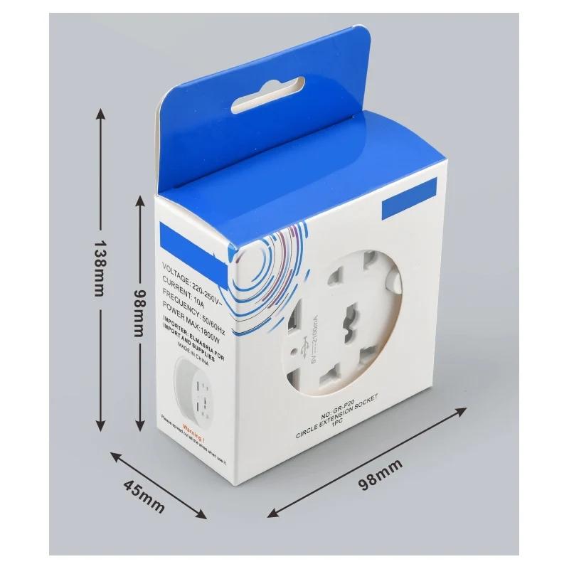 Gniazdo adaptera podróżnego, wtyczka EU, wielofunkcyjne gniazdo 10A z zasilaniem USB, przenośne gniazdo z kablem 1,5 m