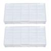 2PCS Transparent Paint Box 15 Grids Art Pigment Container Daily Art Class Arrangement