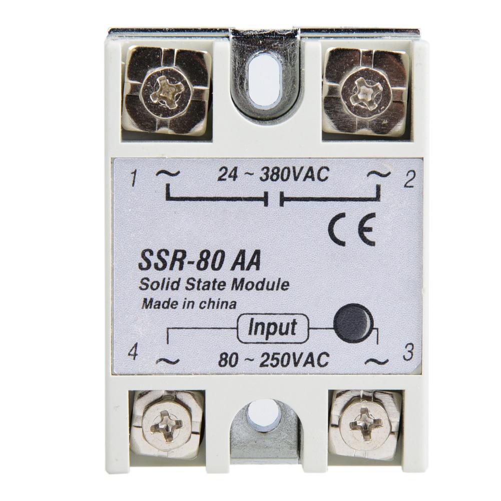 

Модуль однофазного твердотільного реле 80A SSR80AA 80250VAC