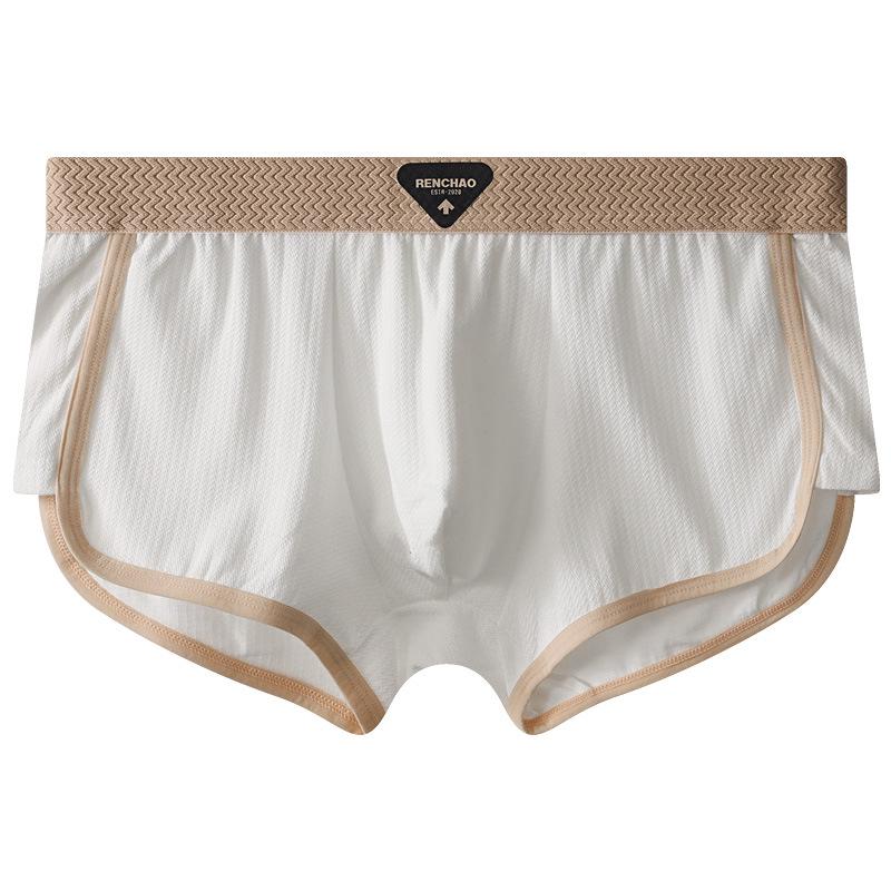 Men's Plus Size Breathable Mid-Waist Solid Color Boxer Briefs