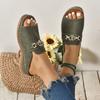 Large Fish Mouth with Metal Accessories, Rocking Line Shoes, 2025 Summer New Beach Open Toe Sandals for Women