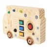 Sensorisches Holzspielzeug mit LED-Lichtern für Kleinkinder Tragbare Autoform Pädagogische Druckknöpfe Schalter