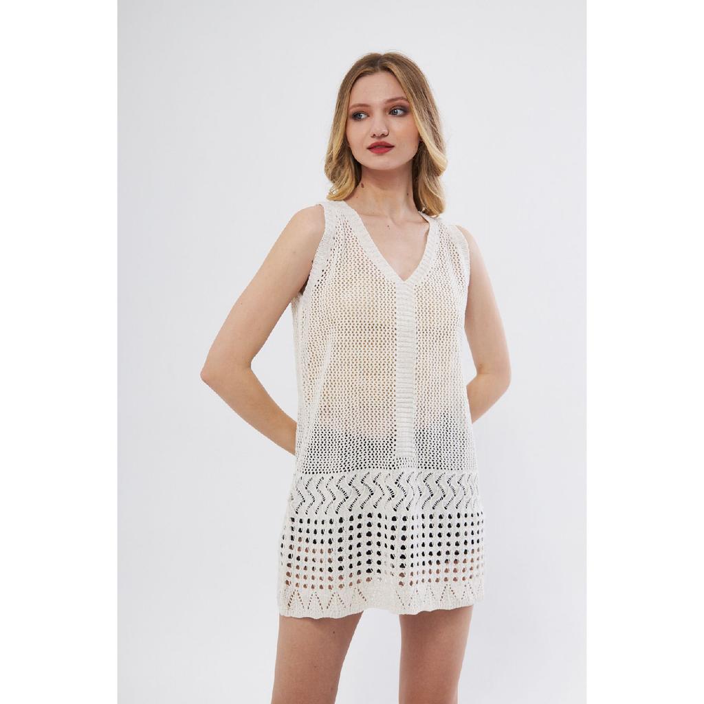 Women's Openwork Knitwear Long Sweater Tunic