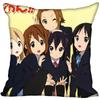 New Arrival K-ON! Anime Girl Pillow Case For Home Decorative Pillows Cover Square Zippered Satin Fabric PillowCases 40X40,45X45