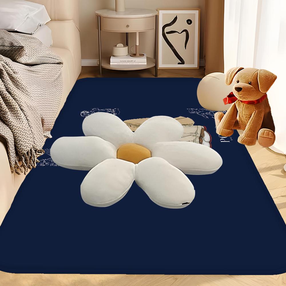 P-Olo Teddy Bear Microfiber Door Mat Anti-Slip Absorb Water Long Strip Cushion Bedroon Mat Bedside Mats