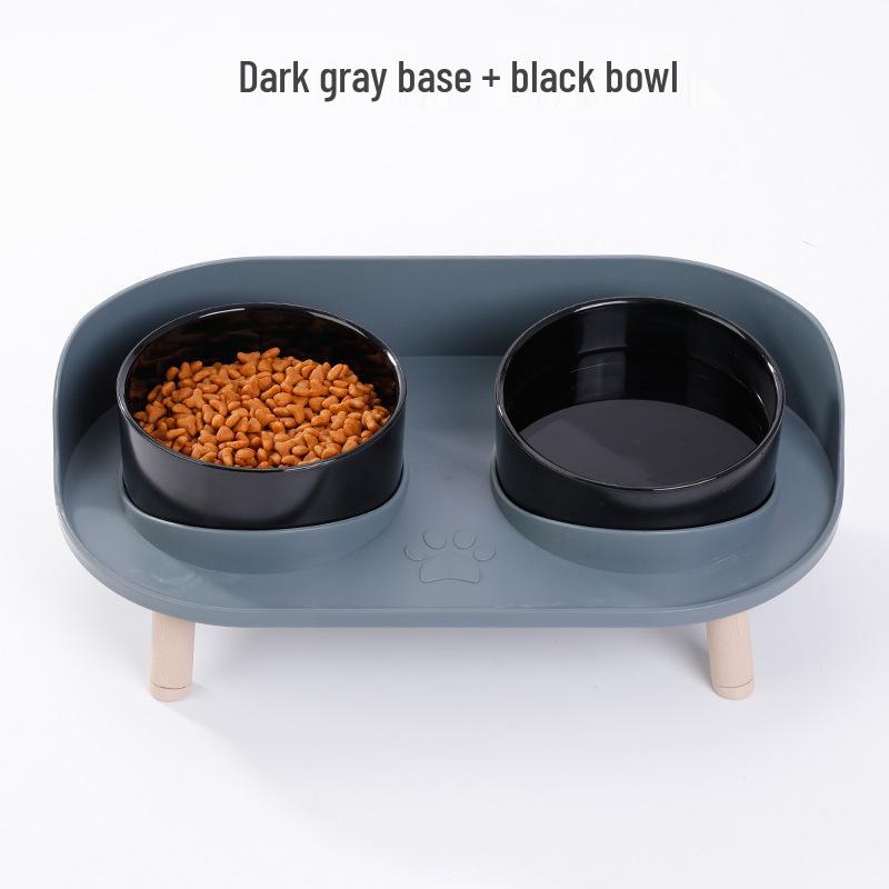 

Half-Moon Double Cat Bowl with Anti-Tip and Cervical Spine Support for Cats and Dogs OPP Bag