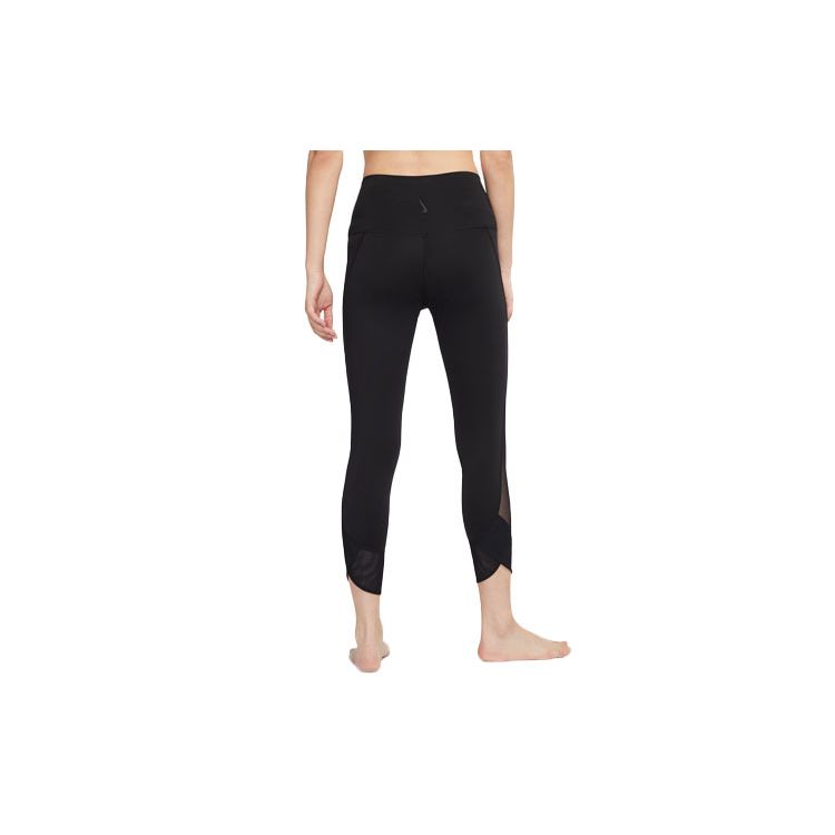 Nike Yoga Mesh-Einsatz Einfarbig Gekürzte Leggings Damen Leggings Schwarz DD5561-010