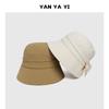 Lady temperament bucket hat women's spring and summer fashion face covering wide brim basin hat showing face small bow sun protection sun hat