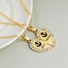Zhi Jia European & American Fashion Diamond Heart Best Friend Necklace