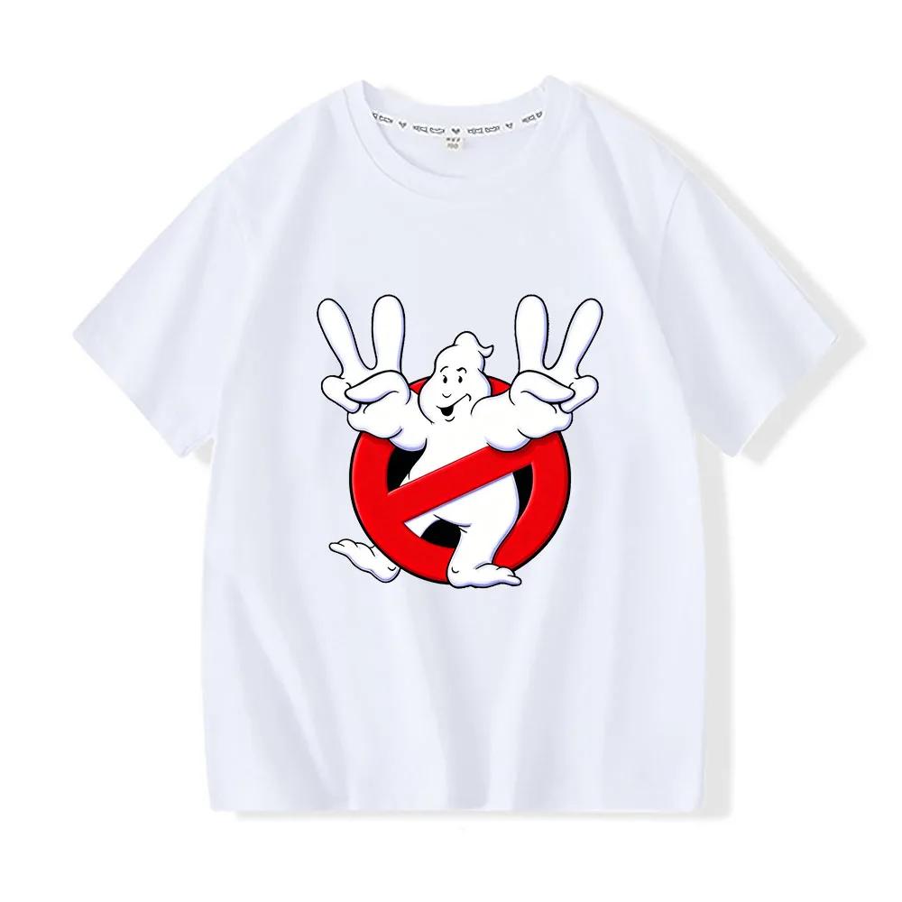 100 Cotton Ghostbusters Childrens Tshirts Funny Graphic Cartoon Print Short Sleeve Boys Girls Tee Casual Oneck Tops Summer