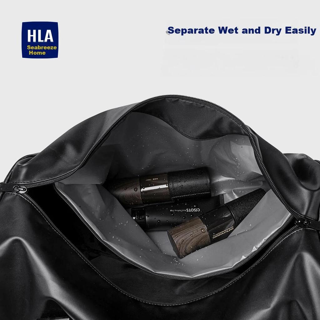 HLA Travel Bag, Handheld Luggage Bag, Sports and Fitness Bag, Trip Suitcase, Black, 32L