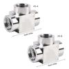 2Pcs Stainless Steel High Pressure Tees Fitting 3 Way Hose Adapter Stainless Steel T Joint Connector For Plumbing Systems